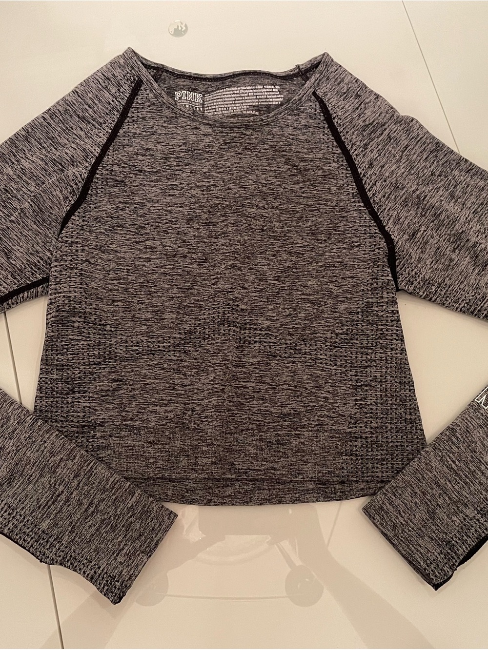 PINK Victoria's Secret Gray Marled Raglan Sweatshirt